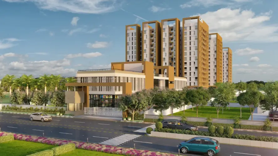 Sattva Hamlet Apartment main hd elevation image by Sattva Group located at Chikkajala just before Devanahalli Toll Plaza, Bangalore Karnataka